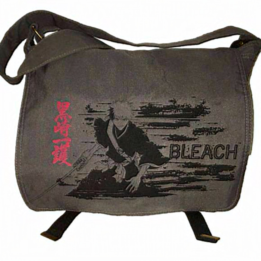 Large Black gray Japanese ANIME BLEACH series crossbody messenger‎ school bag